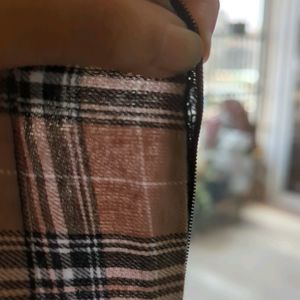 Brown Checkered Kpop Pleat Mini Tennis Skirt