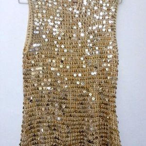 Pinteresty Golden Sequin Tank Top