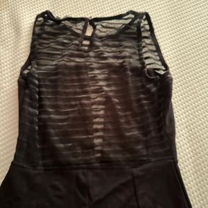 Mesh Insert Black Dress