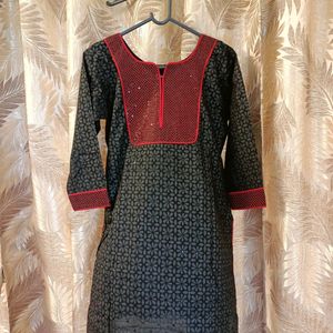 Brand new designer Black kurti With Sequins.