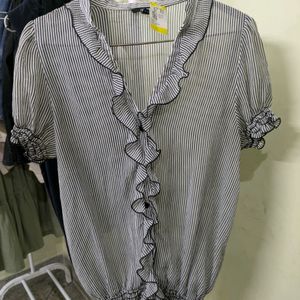 stripe chiffon blouse