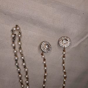 American Diamond And Peral Mang Tika Set Of 2