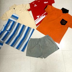 Combo Of 4 Men's Tshirt And 1 Trouser