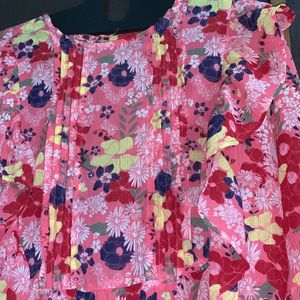 Pink Floral Top For Women Girls