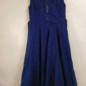 Navy Blue Flared Dress| Frock