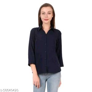 Trendy Formal Women Girls Shirts Lavender and Navy