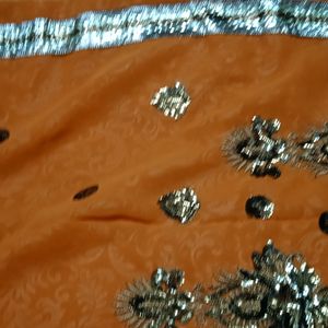 Copper Work Saree