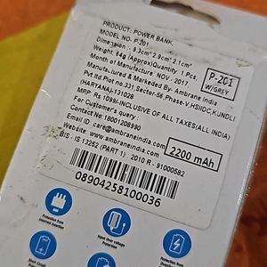 Ambrane P201 2200 Mah Power Bank Original New