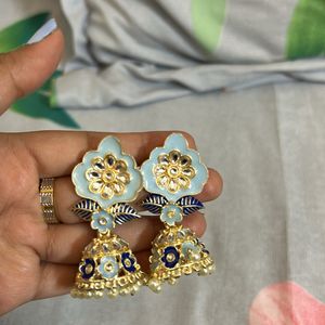 Gold Plated Blue Jhumka