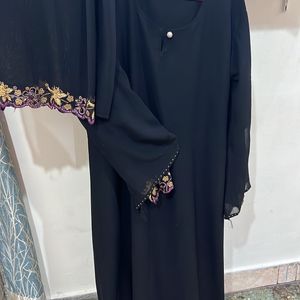 Black Embroidered Abaya