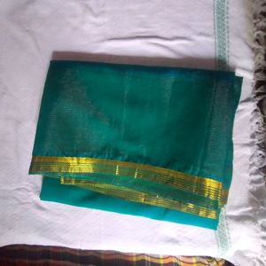 Simple Border Design Green Saree 💚