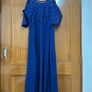 Blue Gown With Net Work