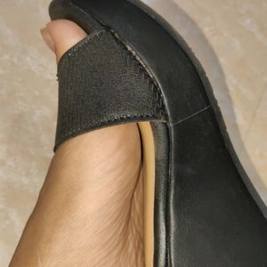 Black Bata Wedges