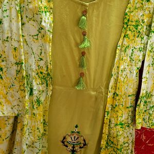 Anouk Lime Green Kurta With Trouser