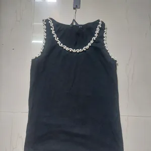 Black Pearl Detail Tank Top(M)