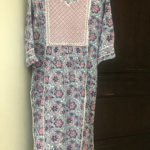 Beautiful Straight Suit With Embroidered Yoke