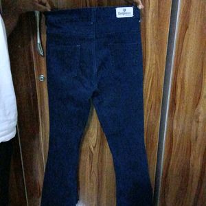 Broad Leg Cut Jeans Navy Blue