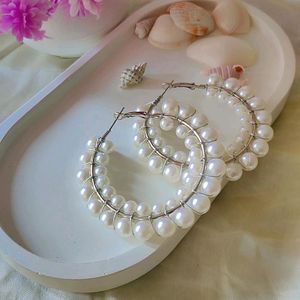 Pearl Hoop Earrings