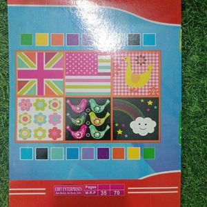 Combo Of Scrap Book, Scissors,Tape, Colour Sheet