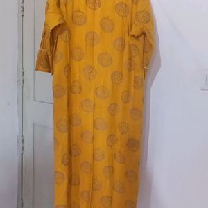 Mustard Cotton Kurti xxl Size