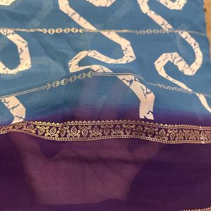 blue saree with blouse