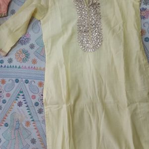 Golden Ethnic Suit Set For Festival