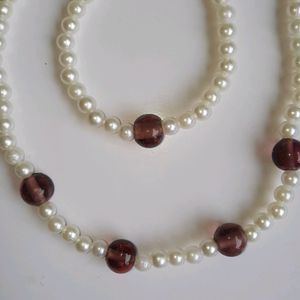 Combo Of 2 Jamuni Purple Stones And Pearl Set