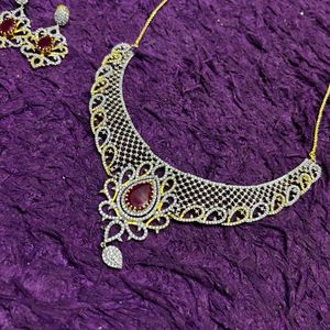 Royal Splendor: Ruby Diamond Necklace Set