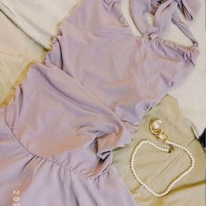 Dreamy Mermaid Style Lilac Flared Dress🌸🌷