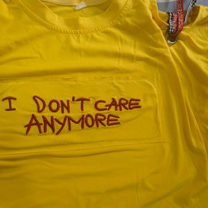 Yellow Top 'i Don't Care Anymore' Quote