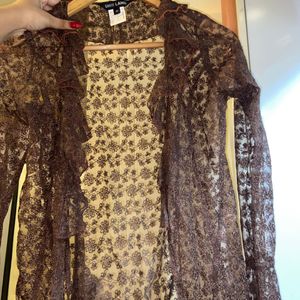 Mesh Brown Tie Jacket