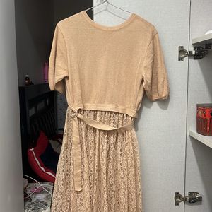 Beautiful Neted Korean Flare Dress