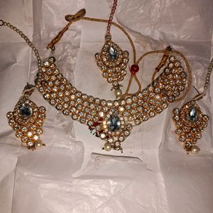 Jewellery Set (Necklace,Earrings And Maang Tika)