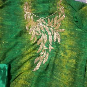 Very Beautiful Green Handwork Suit