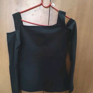 Black Off Shoulder Design Top