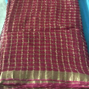 Georgette Zari Lines Saree