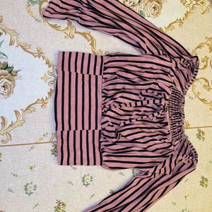 Striped Top With Bellsleeves