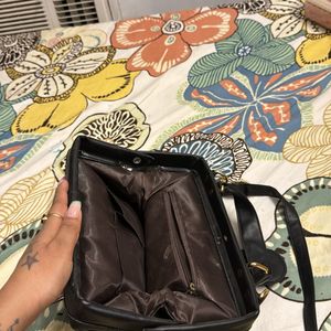 Hong Kong Black Leather Bag