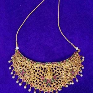 Copper Base Lakshmi Design Necklace Set