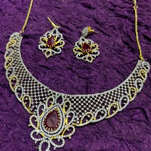 Royal Splendor: Ruby Diamond Necklace Set