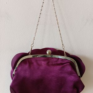 Pretty Imported Purple Rose Clutch