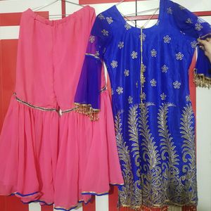 Women's Net Semi-stitched Garara Suit