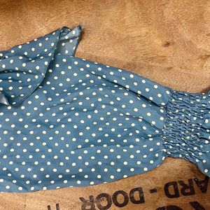 Women’s Blue Polka Dot Top