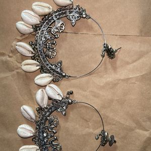 Oxidised Shell Earrings