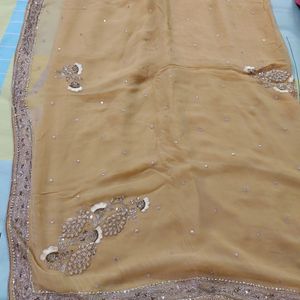 Pure Georget Handwork Sari