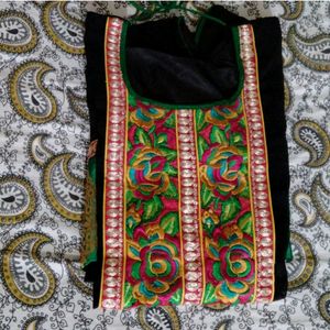 Heavily Embroidered Georgette Anarkali Top Size L.