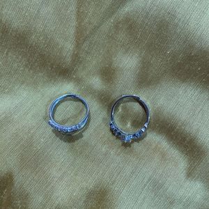 Adjustable SS Rings With Brooch