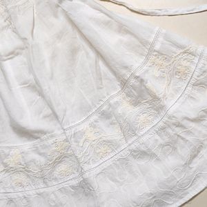 Off White Embroidery Short Kurta