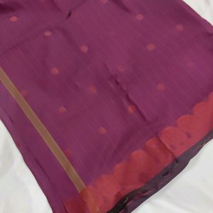 Purple Self Embroidery Saree