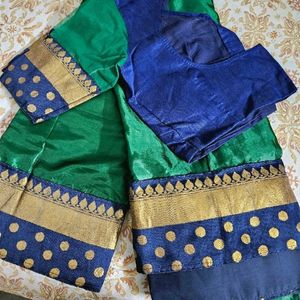 Green Saree With Beautiful Border